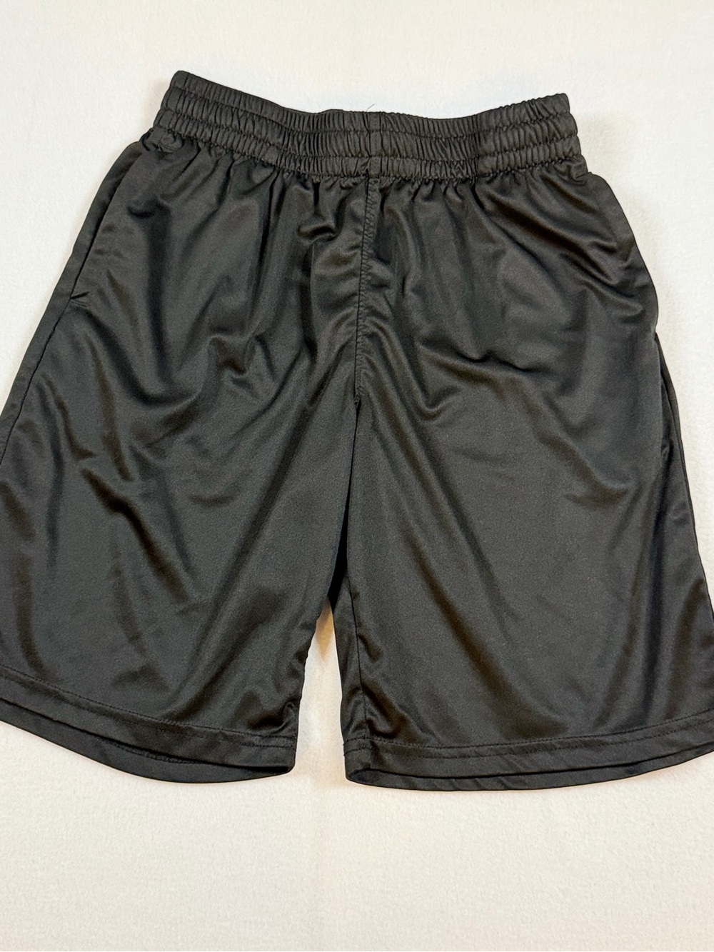 Kids Black Athletic Shorts with Elastic Waistband
